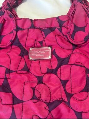 Marc Jacobs Hot Pink and Deep Purple Quilted Logo Tote